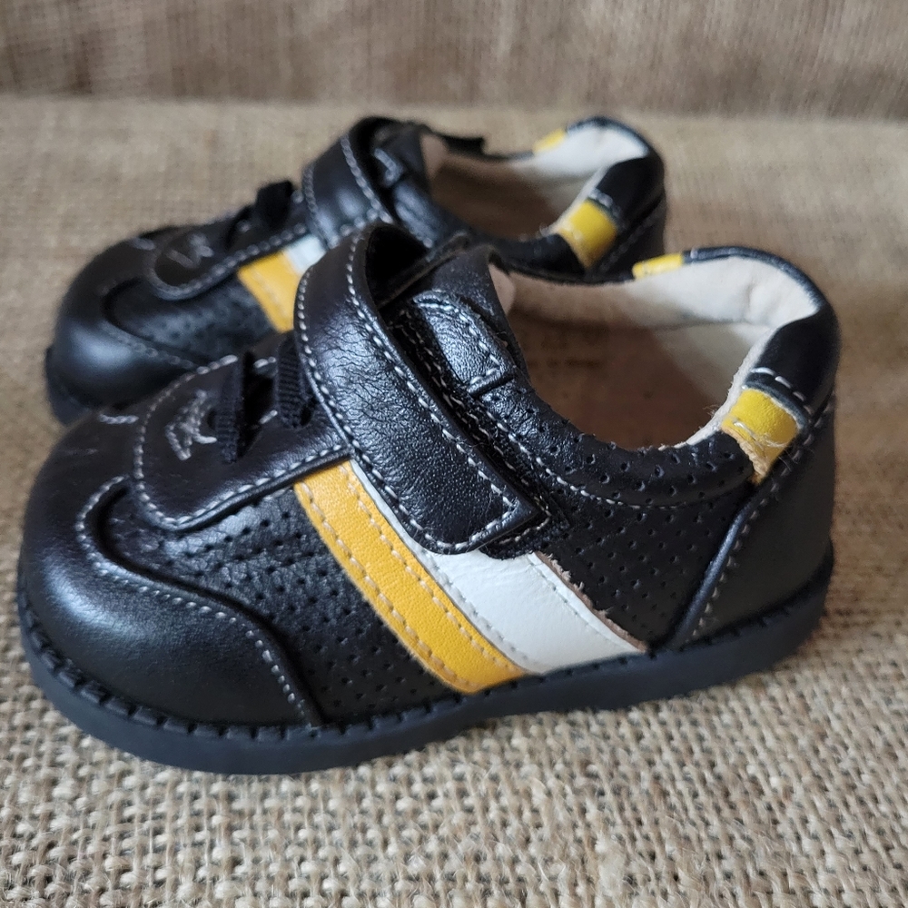 See Kai Run Black Leather Velcro Oxford 4